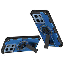 For Moto G 2025 Case Dual Layer Magnetic Circle Pop-Out Stand + Tempered Glass