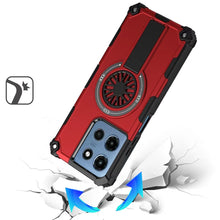 For Moto G 2025 Case Dual Layer Magnetic Circle Pop-Out Stand + Tempered Glass