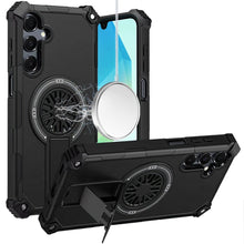 For Samsung A16 5G Case Dual Layer Magnetic Circle Pop-Out Stand +Tempered Glass