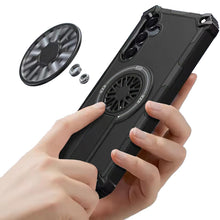 For Samsung A16 5G Case Dual Layer Magnetic Circle Pop-Out Stand +Tempered Glass