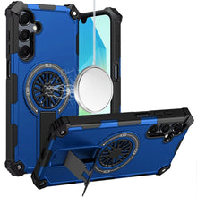 For Samsung A16 5G Case Dual Layer Magnetic Circle Pop-Out Stand +Tempered Glass