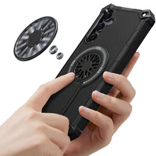 For Samsung A17 5G Case Dual Layer Magnetic Circle Pop-Out Stand +Tempered Glass