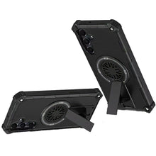 For Samsung A17 5G Case Dual Layer Magnetic Circle Pop-Out Stand +Tempered Glass