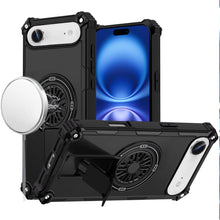 For iPhone Air Case Rugged Magnetic Circle with Pop-Out Stand + Tempered Glass