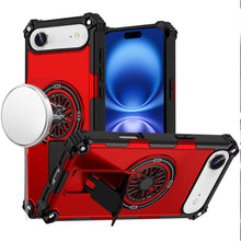 For iPhone Air Case Rugged Magnetic Circle with Pop-Out Stand + Tempered Glass