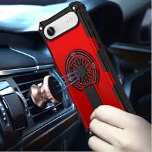 For iPhone Air Case Rugged Magnetic Circle with Pop-Out Stand + Tempered Glass