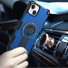 For iPhone 15 Case Dual Layer Magnetic Circle Pop-Out Stand + 2 Tempered Glass