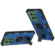 For Moto G Power 2025 Case Dual Layer Magnetic Circle Kickstand + Tempered Glass