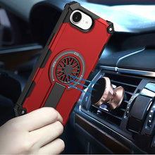 For iPhone 16e Case Dual Layer Magnetic Circle Pop-Out Stand + Tempered Glass