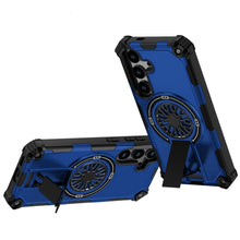 For Samsung S25 FE Case Dual Layer Magnetic Circle Pop-Out Stand +Tempered Glass