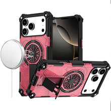 For iPhone 17 Pro Max Case Design Rugged Magnetic Circle Stand + Tempered Glass