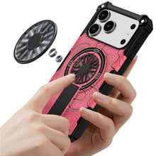 For iPhone 17 Pro Max Case Design Rugged Magnetic Circle Stand + Tempered Glass