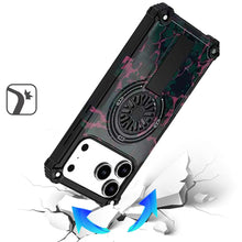 For iPhone 17 Pro Max Case Design Rugged Magnetic Circle Stand + Tempered Glass