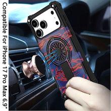 For iPhone 17 Pro Max Case Design Rugged Magnetic Circle Stand + Tempered Glass