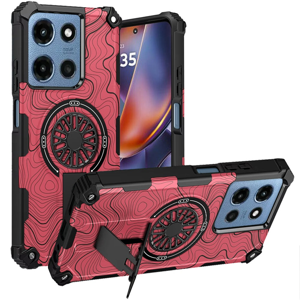 For Moto G 2025 Case Design Shockproof Magnetic Circle W/ Stand + Tempered Glass