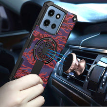 For Moto G 2025 Case Design Shockproof Magnetic Circle W/ Stand + Tempered Glass