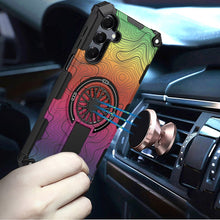 For Samsung A17 5G Case Design Shockproof Magnetic Circle Stand + Tempered Glass