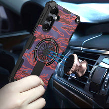 For Samsung A17 5G Case Design Shockproof Magnetic Circle Stand + Tempered Glass