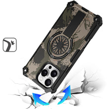 For iPhone 16 PRO MAX Case Textured Design Magnetic Circle Stand +Tempered Glass
