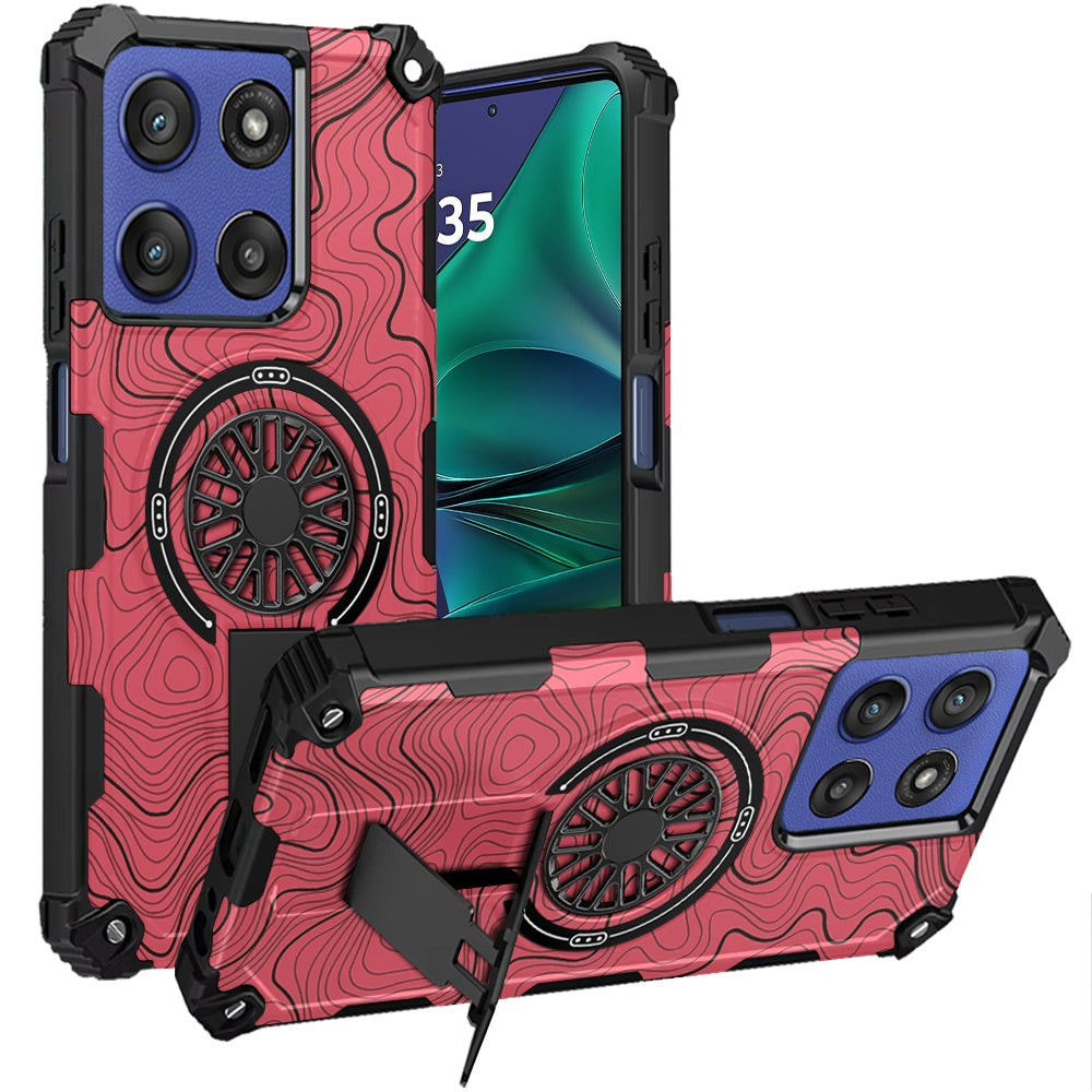 For Moto G Stylus 2025 Case Design Magnetic Circle with Stand + Tempered Glass