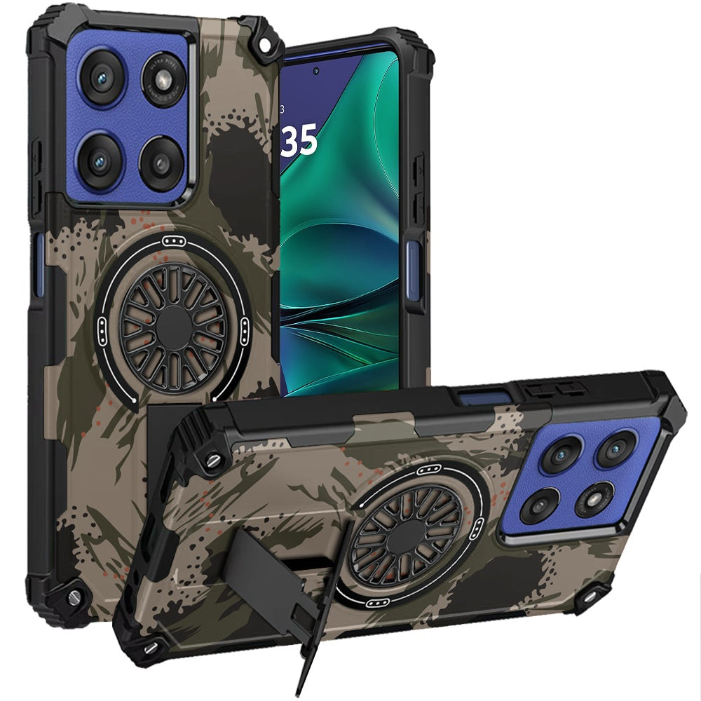 For Moto G Stylus 2025 Case Design Magnetic Circle with Stand + Tempered Glass