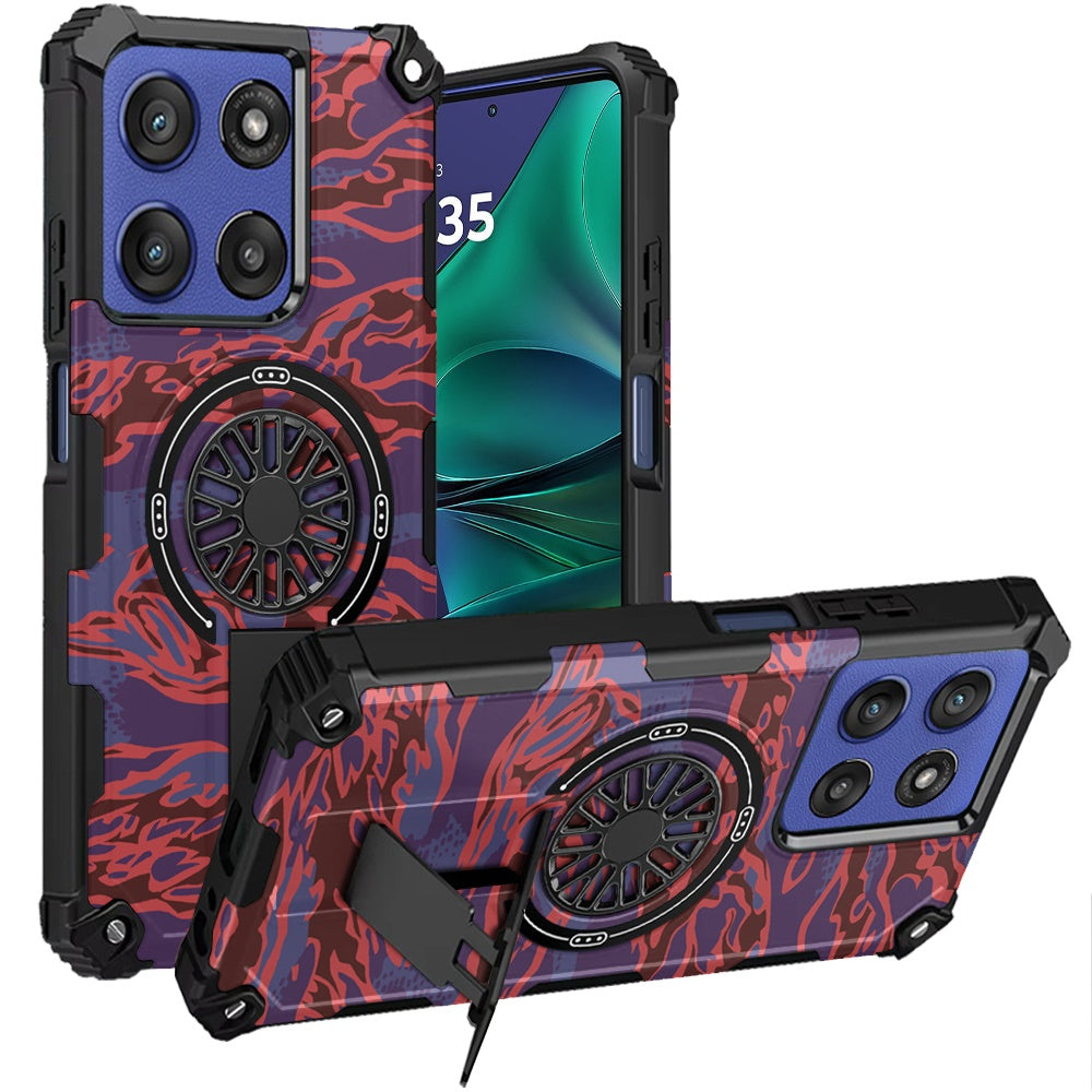 For Moto G Stylus 2025 Case Design Magnetic Circle with Stand + Tempered Glass