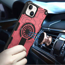 For iPhone 15 Case Design Shockproof Magnetic Circle W/ Stand + 2 Tempered Glass