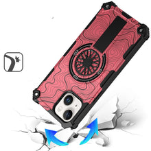 For iPhone 15 Case Design Shockproof Magnetic Circle W/ Stand + 2 Tempered Glass