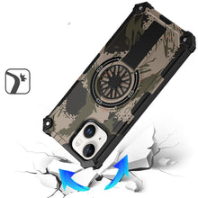 For iPhone 15 Case Design Shockproof Magnetic Circle W/ Stand + 2 Tempered Glass