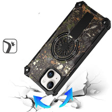 For iPhone 15 Case Design Shockproof Magnetic Circle W/ Stand + 2 Tempered Glass