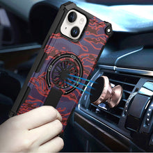 For iPhone 15 Case Design Shockproof Magnetic Circle W/ Stand + 2 Tempered Glass