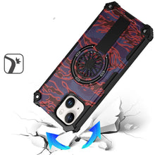 For iPhone 15 Case Design Shockproof Magnetic Circle W/ Stand + 2 Tempered Glass