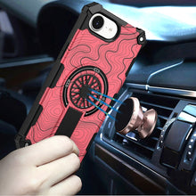 For iPhone 16e Case Design Shockproof Magnetic Circle W/ Stand + Tempered Glass