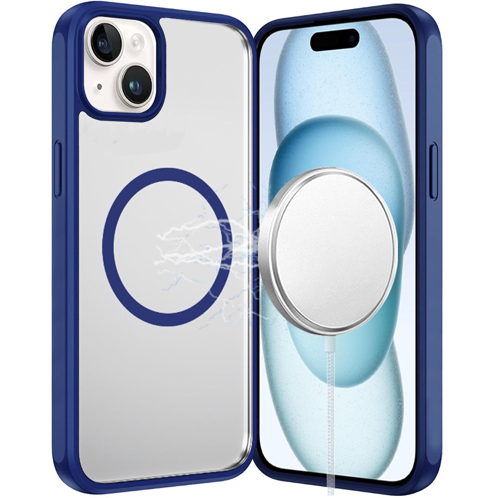 For iPhone 15 Case Premium Magnetic Circle Shockproof Cover + 2 Tempered Glass