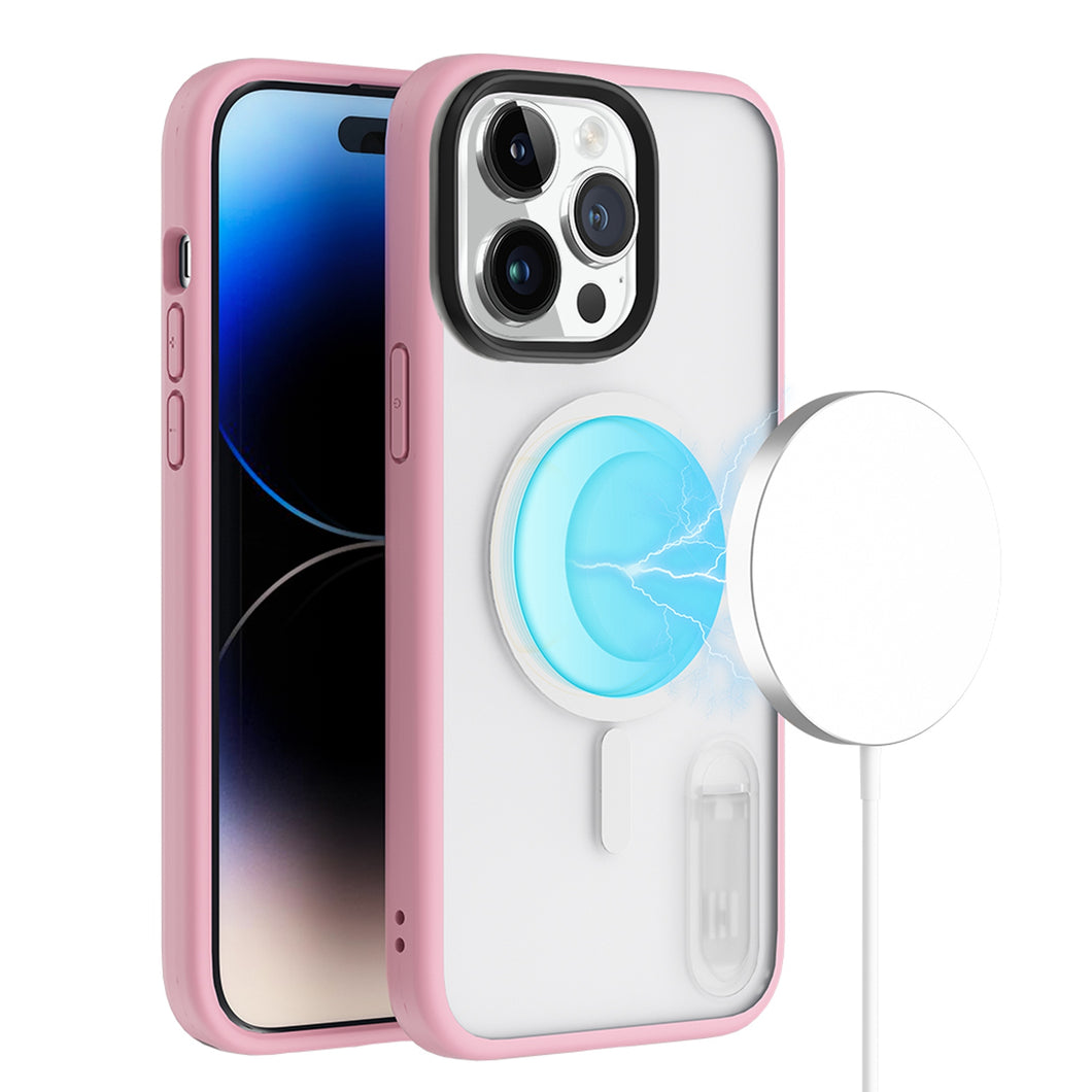 For iPhone 14 PRO MAX Case Magnetic Ring Hybrid Phone Cover with Mini Stand