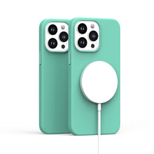 For iPhone 15 Case Magnetic Circle Premium PU Leather Cover + 2 Tempered Glass
