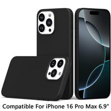 For iPhone 16 PRO MAX Case Hidden Magnetic Circle PU Leather + Tempered Glass