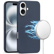 For iPhone 16 6.1inch Case Hidden Magnetic Circle PU Leather + Tempered Glass