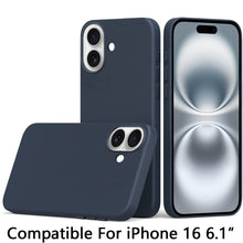 For iPhone 16 6.1inch Case Hidden Magnetic Circle PU Leather + Tempered Glass