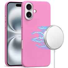 For iPhone 16 6.1inch Case Hidden Magnetic Circle PU Leather + Tempered Glass