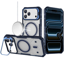 For iPhone 17 PRO Case Rugged Camera Stand with Magnetic Circle + Tempered Glass