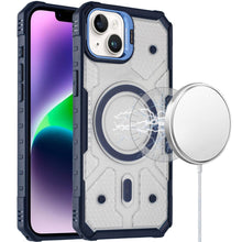 For iPhone 13/14 Case Rugged Camera Stand Magnetic Circle Cover + Tempered Glass
