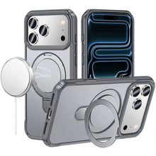 For iPhone 17 Pro Max Case Magnetic Circle Stand Matte Cover + Tempered Glass