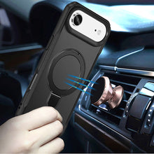 For iPhone Air Case Magnetic Circle with Metal Stand Matte Cover +Tempered Glass