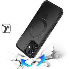 For iPhone 17 Case Magnetic Circle with Metal Stand Matte Cover + Tempered Glass