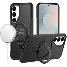 For Samsung S25 FE Case Shockproof Magnetic Circle Metal Stand + Tempered Glass