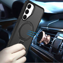 For Samsung S25 FE Case Shockproof Magnetic Circle Metal Stand + Tempered Glass