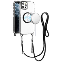 For iPhone 11 Pro Max Case Long Matching Lanyard Magnetic Circle +Tempered Glass