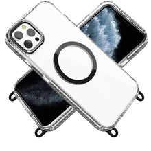 For iPhone 11 Pro Max Case Long Matching Lanyard Magnetic Circle +Tempered Glass