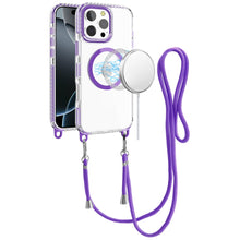 For iPhone 16 PRO MAX Case Long Matching Lanyard Magnetic Circle +Tempered Glass